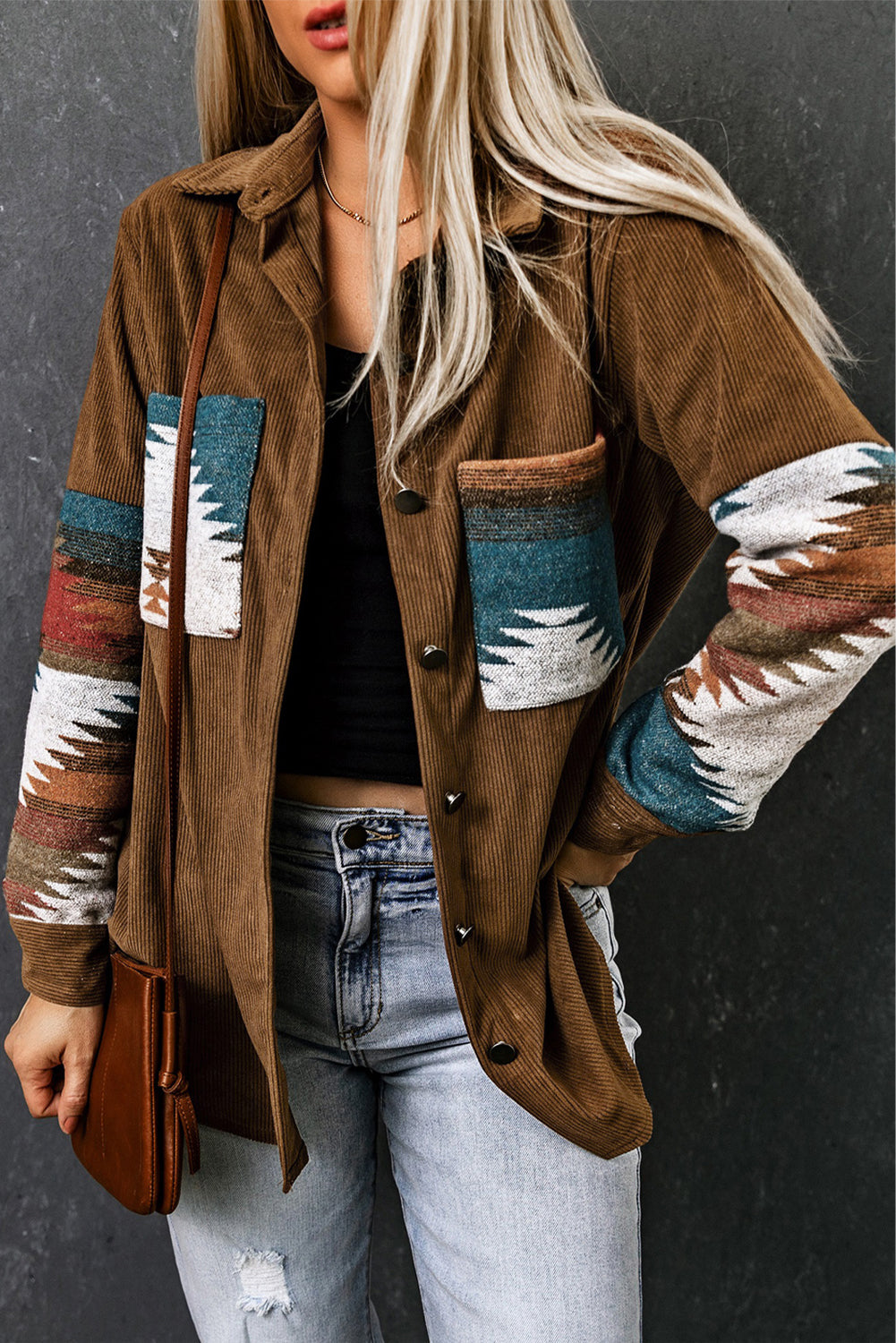 Azteken-Stil Cordjacke