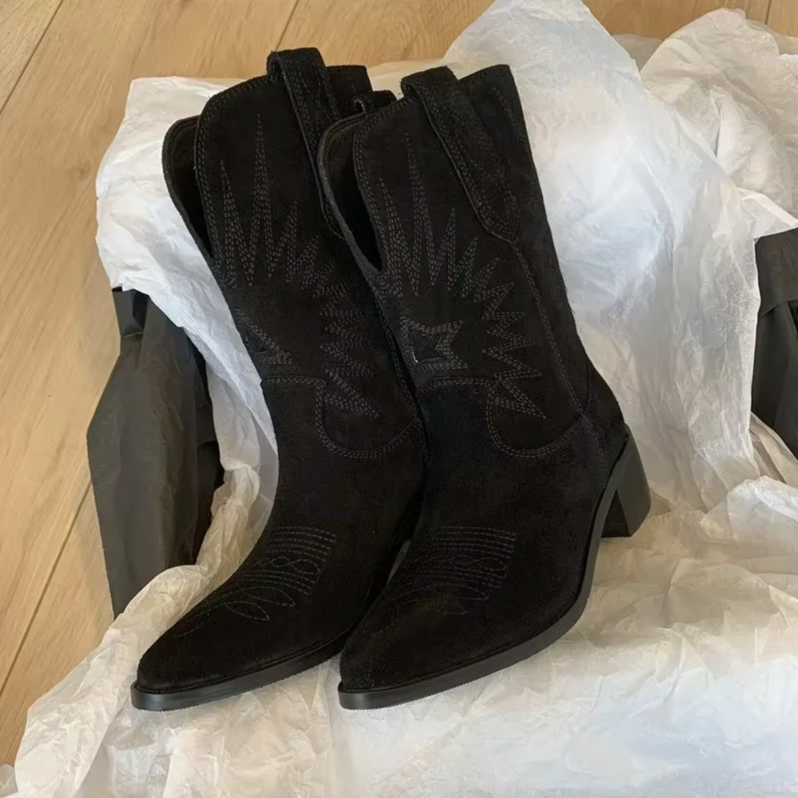 Vintage-inspirierte bestickte Ankle Boots