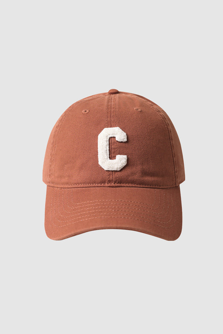 Cap with Embroidered Letter C Design