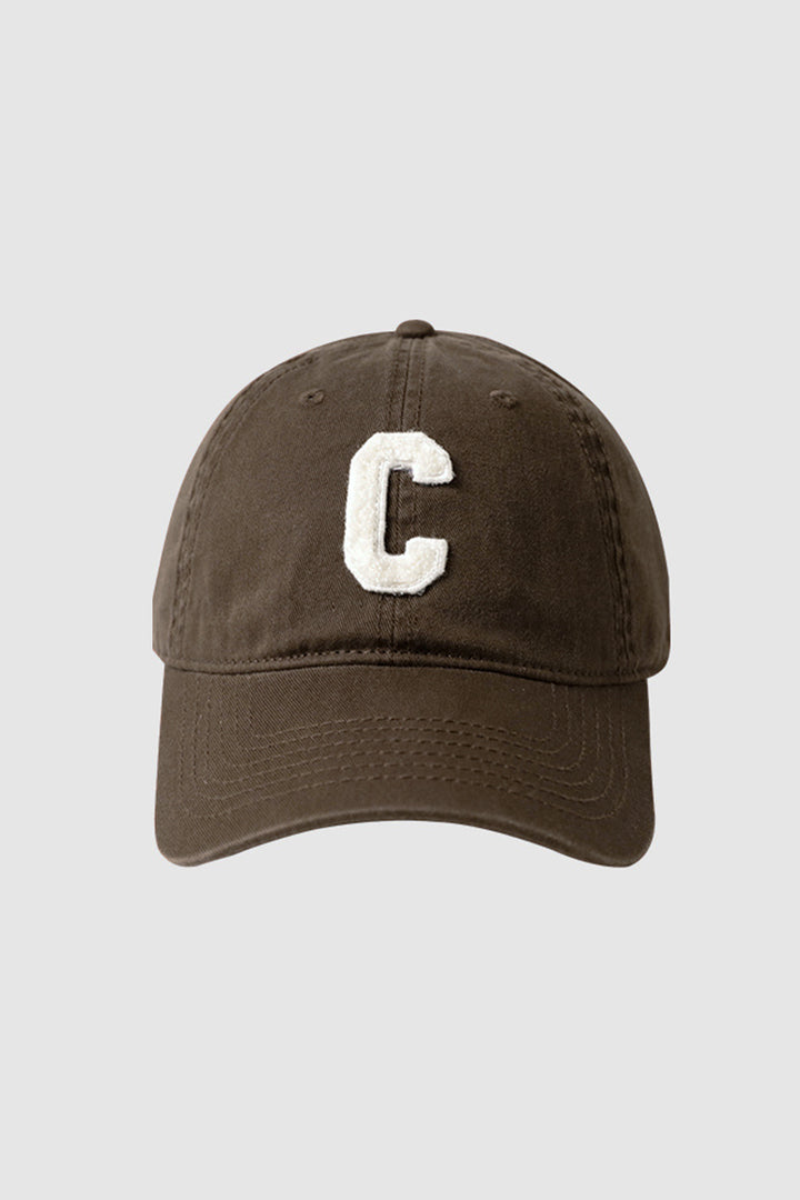 Cap with Embroidered Letter C Design