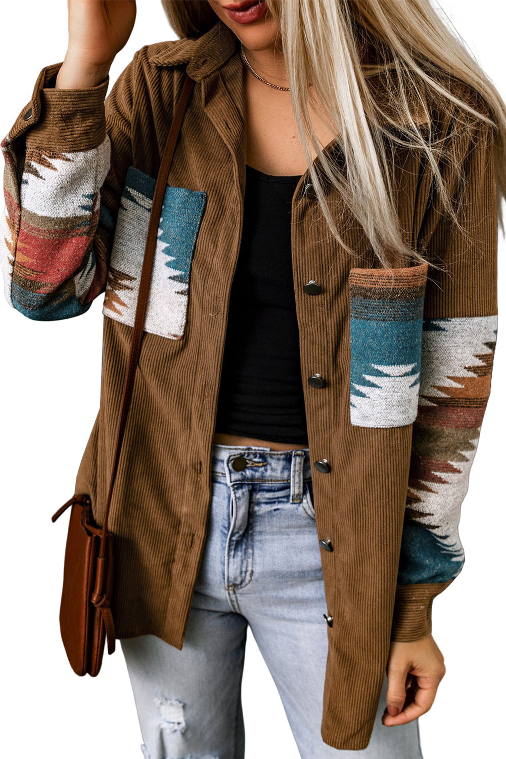 Azteken-Stil Cordjacke