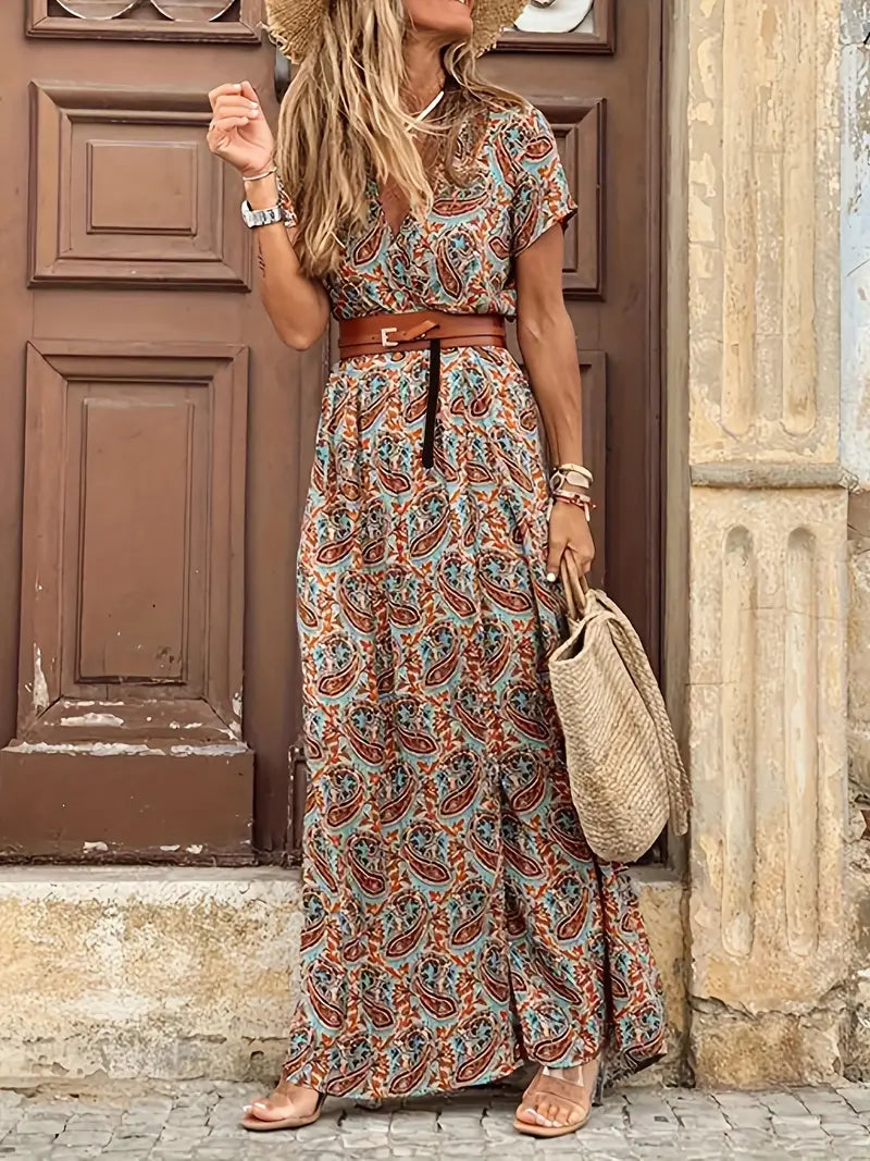 Elegantes und Fließendes Damen-Boho-Maxikleid