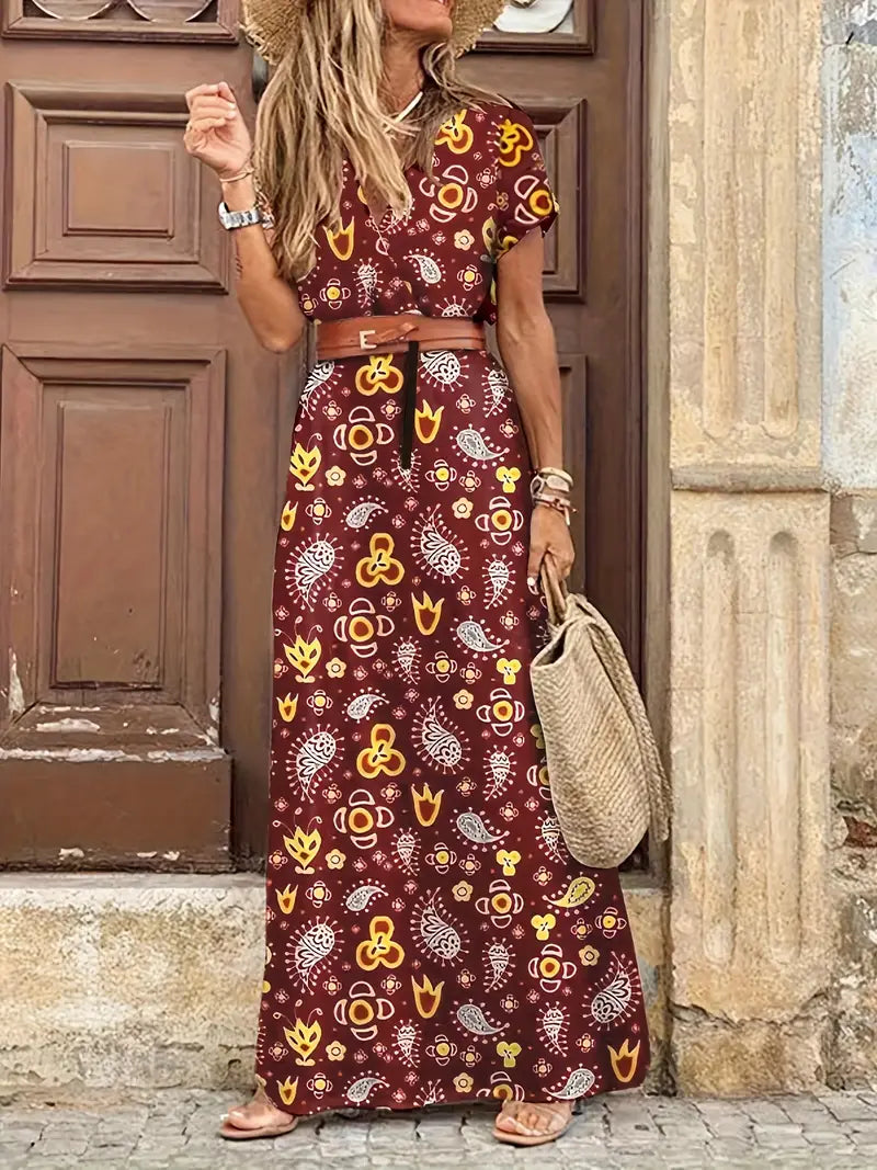 Elegantes und Fließendes Damen-Boho-Maxikleid