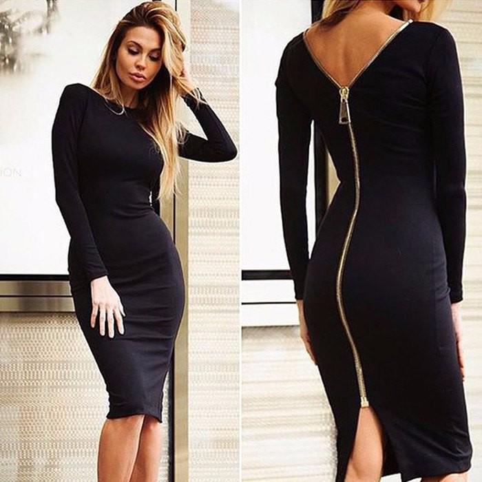 Bernadeth Elegantes Bodycon-Kleid mit durchgehendem Rückenreißverschluss
