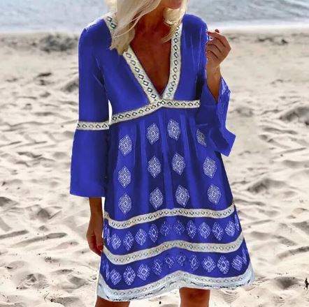 Bequemes Sommerkleid mit weiten Ärmeln