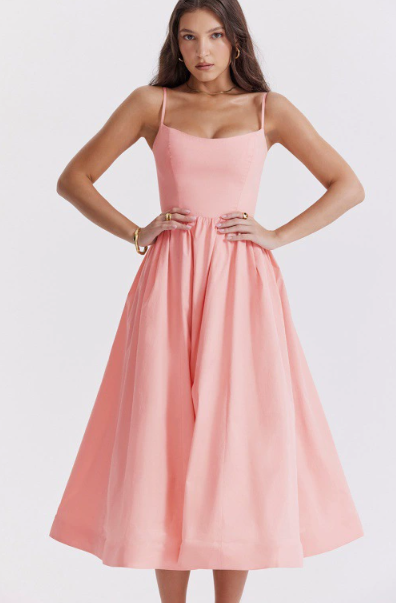 Elegantes Midikleid mit kunstvoll geschnürtem Rücken