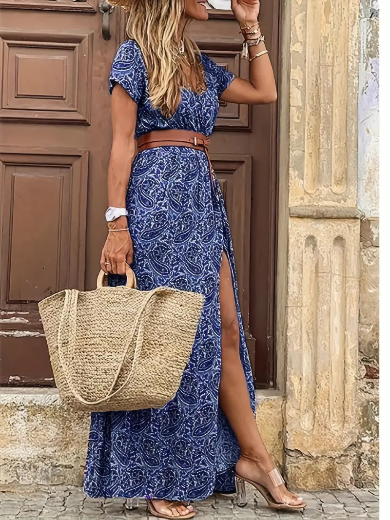Elegantes und Fließendes Damen-Boho-Maxikleid
