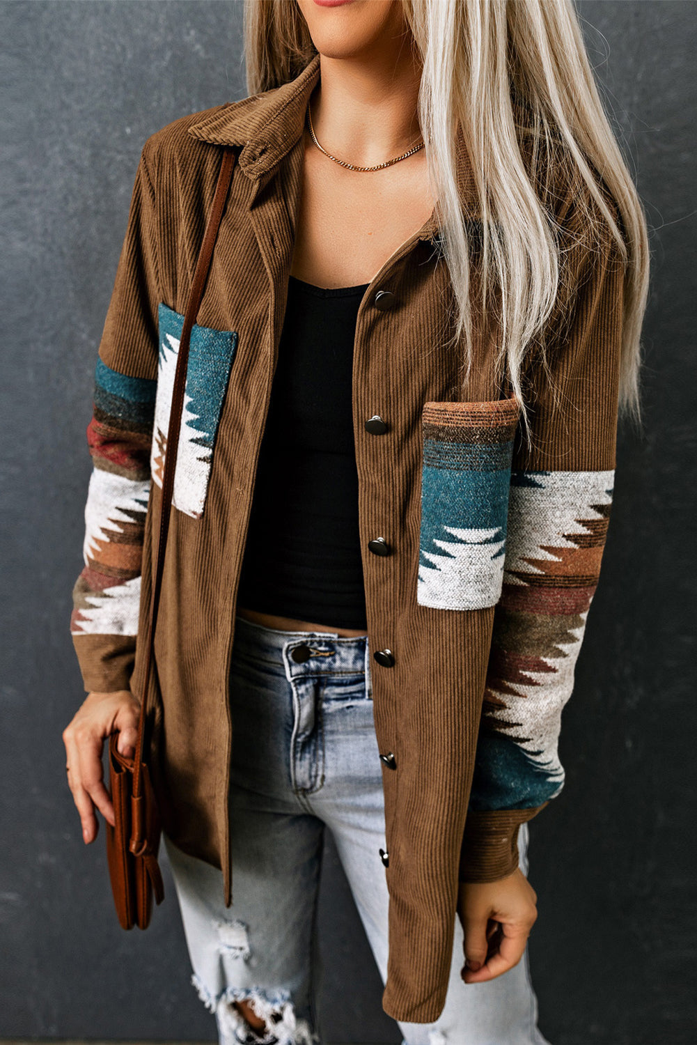 Azteken-Stil Cordjacke
